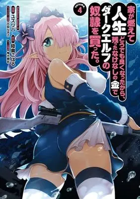 Manga Ie ga Moete Jinsei Dou Demo Yoku Natta kara, Nokotta Nakenashi no Kane de Dark Elf no Dorei wo Katta vol.4 (家が燃えて人生どうでも良くなったから、残ったなけなしの金でダークエルフの奴隷を買った。 (4) (角川コミックス・エース))  / Yuzuriha
