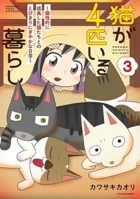 Manga Complete Set Neko ga Yonhiki iru Kurashi (Vol.1-3) (猫が4匹いる暮らし〜今日も大騒ぎな猫たちに届け!飼い主の想い〜)  / Kawasaki Kaori