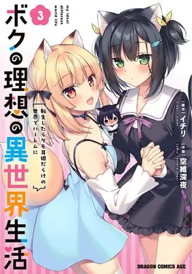 Manga Set Boku no Risou no Isekai Seikatsu - Tensei shitara Kemomimi Musume Darake no Sekai de Harem ni (Vol.1-3) (ボクの理想の異世界生活 転生したらケモ耳娘だらけの世界でハーレムに)  / Ichiri & Sorai Shinya